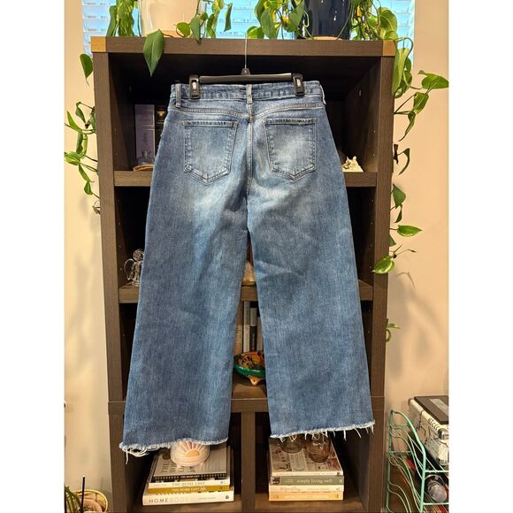 Kut From The Kloth Meg Fab Ab High Waist Raw Hem Ankle Wide Leg Jeans Size 10 - Picture 3 of 7